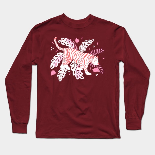 Red and white tiger Long Sleeve T-Shirt by Home Cyn Home 